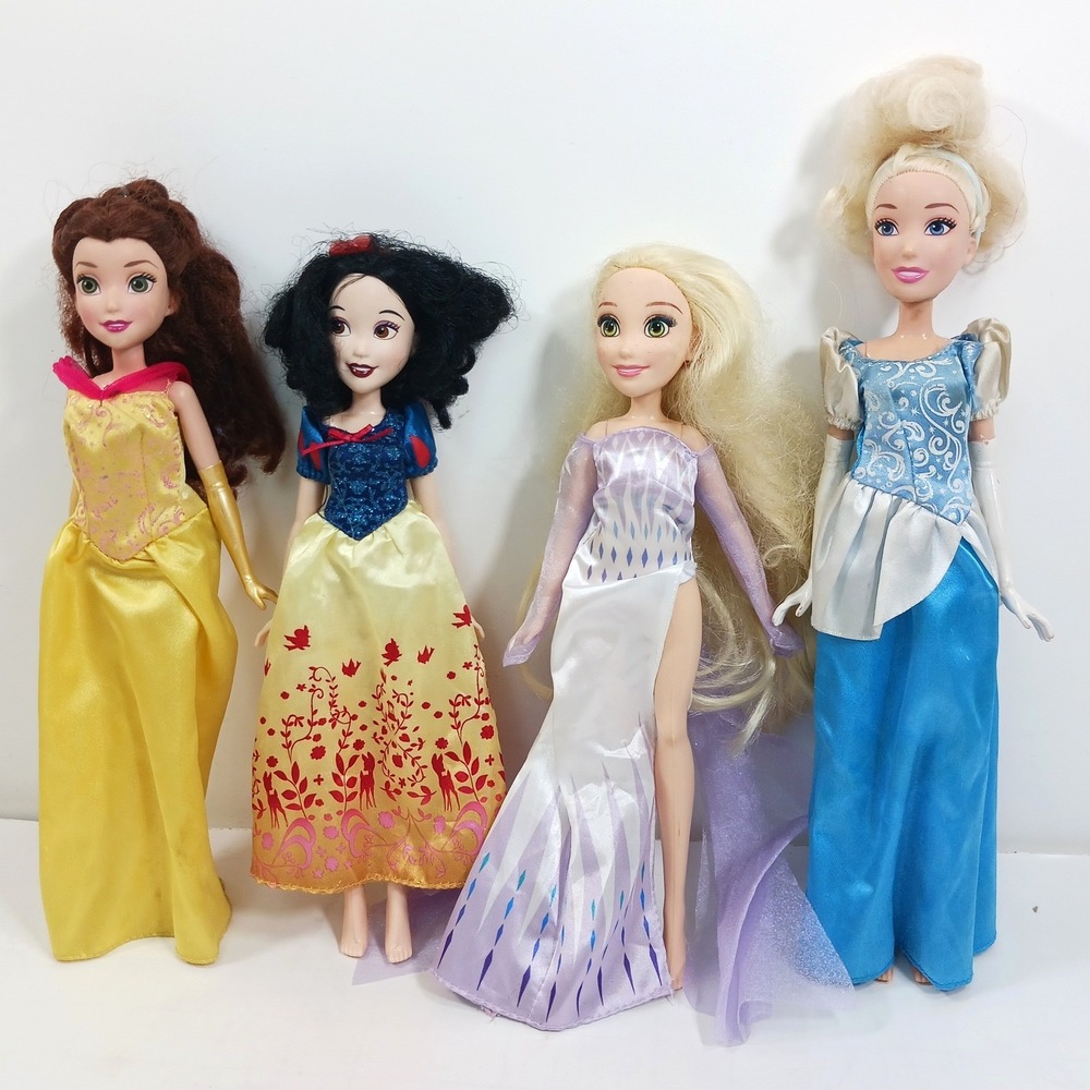 Disney Princess Doll Lot of 4 Belle Snow White Elsa Cinderella 11-12 Inch